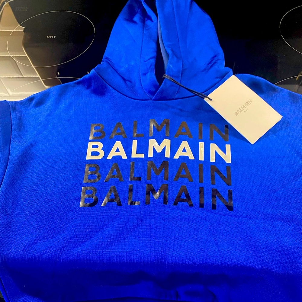 balmain boys hoodie brand new with tags